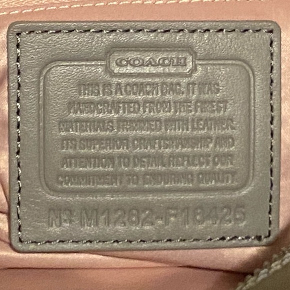 Coach Ashley Signature Sateen Grey Leather Satchel w/Strap - Picture 5 of 7